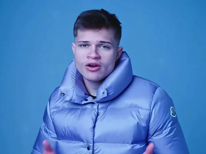 Pastel Puffer: A glossy oversized lavender puffer jacket, the big-jacket version